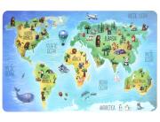 Παιδικό Σουπλά Παγκόσμιος Χάρτης με διαστάσεις 43.5x28.5x0.04cm - Blue