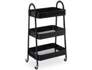 Τρόλεϊ αποθήκευσης και τακτοποίησης κουζίνας Storage Solutions με 3 ράφια, από Μέταλλο, 44x31.5x79.5cm - Black