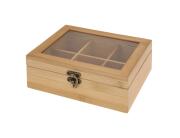 Ξύλινο Κουτί Αποθήκευσης για τσάι Excellent Houseware με 6 θέσεις και διαστάσεις 21x16x7.8cm