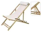 THE NETHERLANDS Σεζλόνγκ Κήπου από Ξύλο Bamboo με διαστάσεις 112x60x80cm - Off White