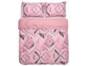 Σετ Διπλή Παπλωματοθήκη, Σεντόνι & 2 Μαξιλαροθήκες Heinner Home από βαμβάκι 132 TC, με διαστάσεις 180x215cm - Ροζ