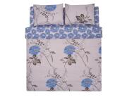 Σετ Διπλή Παπλωματοθήκη, Σεντόνι & 2 Μαξιλαροθήκες Flower Heinner Home από βαμβάκι 132 TC, με διαστάσεις 180x215cm - Μπλε