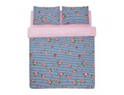 Σετ Διπλή Παπλωματοθήκη, Σεντόνι & 2 Μαξιλαροθήκες Rose Heinner Home από βαμβάκι 132 TC, με διαστάσεις 180x215cm - Ροζ/Μπλε