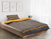 Σετ Μονή Παπλωματοθήκη & Μαξιλαροθήκη Heinner Home από βαμβάκι 144TC, με διαστάσεις 150x200cm - Γκρι/Πορτοκαλί