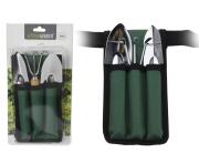 ProGarden  Σετ Εργαλεία Χειρός με Θήκη μεταφοράς και ρυθμιζόμενη ζώνη - 4 τεμάχια