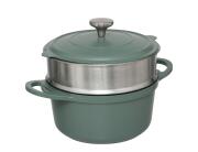 Σετ Ατμομάγειρας & Κατσαρόλα 5five με αντικολλητική επίστρωση και διάμετρο 24cm - Olive Green