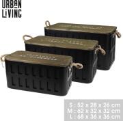 Urban Living 54124 Σετ Μεταλλικά Κουτιά Αποθήκευσης 3 τμχ. 52x28x26cm 62x32x32cm 68x36x36cm