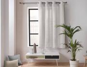 Douceur d'intérieur Κουρτίνα Παραθύρου Mέτριας Σκίασης Twily  με τρουκς και διαστάσεις 135x180cm - White