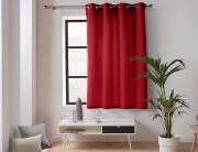 Douceur d'intérieur Κουρτίνα Παραθύρου Mέτριας Σκίασης Twily  με τρουκς και διαστάσεις 135x180cm - Red