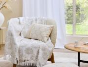 Διακοσμητικό Μαξιλάρι Majestia Douceur d'intérieur με μεταλλικό σχέδιο και διαστάσεις 30x50cm - Beige