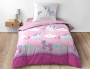 Σετ Μονή Παπλωματοθήκη & Μαξιλαροθήκη Unicorn Douceur d'intérieur από βαμβάκι 42TC, με διαστάσεις 140x200cm