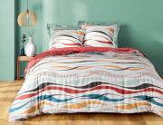 Douceur d'intérieur Σετ Υπέρδιπλη Παπλωματοθήκη & 2 Μαξιλαροθήκες Vagueline  από πολυεστέρα και βαμβάκι 52TC, με διαστάσεις 220x240cm