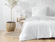 Douceur d'intérieur Σετ Μονή Παπλωματοθήκη & Μαξιλαροθήκη Angelia  από βαμβάκι 57TC, με διαστάσεις 140x200cm - White