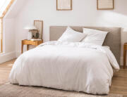 Douceur d'intérieur Σετ King Size Παπλωματοθήκη & 2 Μαξιλαροθήκες Meline  από βαμβάκι 60TC, με διαστάσεις 240x260cm - White