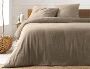 Douceur d'intérieur  Σετ Υπέρδιπλη Παπλωματοθήκη & 2 Μαξιλαροθήκες Angelia από βαμβάκι 57TC, με διαστάσεις 220x240cm - Sand
