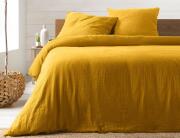 Douceur d'intérieur Σετ King Size Παπλωματοθήκη & 2 Μαξιλαροθήκες Angelia  από βαμβάκι 57TC, με διαστάσεις 240x260cm - Yellow