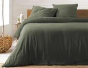 Σετ King Size Παπλωματοθήκη & 2 Μαξιλαροθήκες Angelia Douceur d'intérieur από βαμβάκι 57TC, με διαστάσεις 240x260cm - Khaki