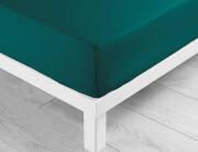 Douceur d'intérieur Σεντόνι Μονό με λάστιχο Lina  από βαμβάκι 57TC, με διαστάσεις 90x190cm - Emerald Green