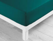 Douceur d'intérieur  Σεντόνι Υπέρδιπλο με λάστιχο Lina από βαμβάκι 57TC, με διαστάσεις 160x200cm - Emerald Green