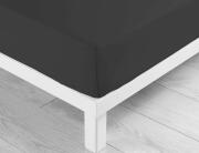 Douceur d'intérieu Σεντόνι Υπέρδιπλο με λάστιχο Linar από βαμβάκι 57TC, με διαστάσεις 160x200cm - Black