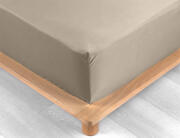 Douceur d'intérieur  Σεντόνι Υπέρδιπλo με λάστιχο Percaline από βαμβάκι περκάλι 78TC, με διαστάσεις 160x200cm - Sand