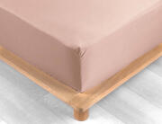 Douceur d'intérieur  Σεντόνι Μονό με λάστιχο Percaline από βαμβάκι περκάλι 78TC, με διαστάσεις 90x190cm - Nude