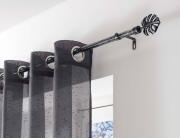 Douceur d'intérieur  Μονό Κουρτινόξυλο Tropi με διάμετρο 19mm και επέκταση 120 - 210cm - Black/Silver