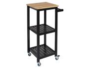 Τρόλεϊ αποθήκευσης και τακτοποίησης κουζίνας Home Deco Factory με 2 ράφια, λαβή και διαστάσεις 45x37x84.5cm - Black