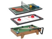 Mister Gadget Επιτραπέζιο Παιχνίδι 3 σε 1  με διαστάσεις 35x15x10cm - Περιλαμβάνει Mπιλιάρδο, Air Hockey, Πινγκ Πονγκ