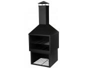 Τζάκι εξωτερικού χώρου με καμινάδα, βάση και διαστάσεις 44x44x118cm - Μαύρο