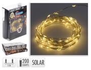 Ηλιακός Διακοσμητικός Φωτισμός 200LED - 10 Μέτρα - Θερμό Λευκό