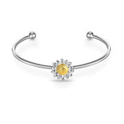 Philip Jones Γυναικείο Ασημένιο Βραχιόλι Με Σχέδιο Μαργαρίτα