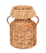 Natural Living Ψάθινο Διακοσμητικό Καλάθι με Κρόσσια 22x22x30cm 55396