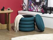 Σκαμπό Atom Home Deco Factory με αποθηκευτικό χώρο και διαστάσεις 37x42cm - Blue