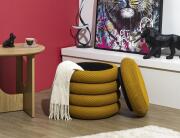 Σκαμπό Atom Home Deco Factory με αποθηκευτικό χώρο και διαστάσεις 37x42cm - Yellow