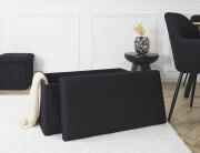 Home Deco Factory Ταμπουρέ Atom με αποθηκευτικό χώρο και διαστάσεις 76x38x38cm - Black