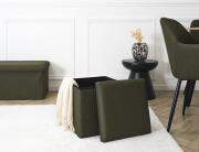 Σκαμπό Atom Home Deco Factory με αποθηκευτικό χώρο και διαστάσεις 38x38x38cm - Khaki