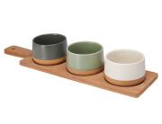 Σετ Σερβιρίσματος Excellent Houseware με 3 κεραμικά μπoλ και δίσκο - 4 τεμάχια