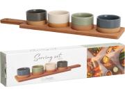Σετ Σερβιρίσματος Excellent Houseware με 4 κεραμικά μπoλ και δίσκο - 5 τεμάχια