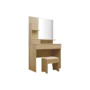 Velco Μπουντουάρ Κρεβατοκάμαρας με Καθρέπτη και Σκαμπώ 155x80x40εκ. Σφένδαμος