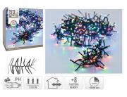 1512 Φωτάκια LED - 11 Μέτρα + 3 Μέτρα σύνδεσης, Κανονική Διάταξη, με χειριστήριο, 8 προγράμματα, Μαύρο καλώδιο PVC - Πολύχρωμο