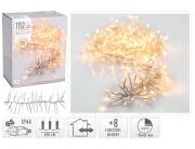 1152 Φωτάκια LED - 8.4 Μέτρα + 3 Μέτρα σύνδεσης, Κανονική Διάταξη, με χειριστήριο, 8 προγράμματα, Διάφανο καλώδιο PVC - Θερμό Λευκό