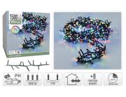 1800 Φωτάκια LED - 36 Μέτρα + 3 Μέτρα σύνδεσης , Κανονική Διάταξη, με χειριστήριο, 8 προγράμματα, Πράσινο καλώδιο PVC - Πολύχρωμο