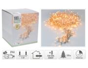 1800 Φωτάκια LED - 36 Μέτρα + 3 Μέτρα σύνδεσης, Κανονική Διάταξη, με χειριστήριο, 8 προγράμματα, Διάφανο καλώδιο PVC - Extra Θερμό Λευκό