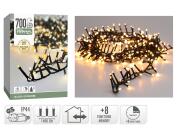 700 Φωτάκια LED - 14 Μέτρα + 3 Μέτρα σύνδεσης, Κανονική Διάταξη, με χειριστήριο, 8 προγράμματα, Πράσινο καλώδιο PVC - Extra Θερμό Λευκό