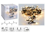 720 Φωτάκια LED - 54 Μέτρα + 3 Μέτρα σύνδεσης, Κανονική Διάταξη, Πράσινο καλώδιο PVC - Extra Θερμό Λευκό