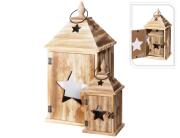 Σετ Διακοσμητικά Φανάρια με χερούλια και διαστάσεις 14x14x29.5cm και 19.5x19.5x42cm - 2 τεμάχια