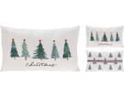 Διακοσμητικό Μαξιλάρι Χριστουγεννιάτικα Δέντρα με διαστάσεις 50x30cm - White - Σε 2 επιλογές σχεδίου