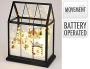 Διακοσμητικό Χωριό με φωτισμό, κίνηση και διαστάσεις 25.5x15.2x33cm