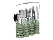 Σετ Μαχαιροπίρουνα Geo Secret de Gourmet με θήκη οργάνωσης - 24 τεμάχια - Green